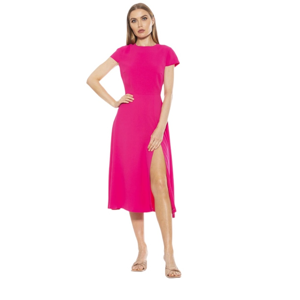 Alexia Admor Dress Womens Size 4 Pink Lily Midi